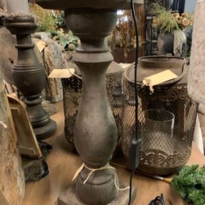 Balusterlamp old brown M Compleet met shabbykap.