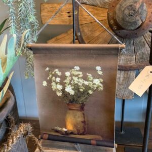 Wanddoek op Hanger 'bloemen in pot'