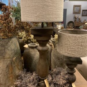Balusterlamp old brown M Compleet met shabbykap.