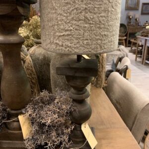 Balusterlamp old brown S compleet met shabbykap