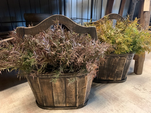 Houten Emmer Ovaal Bruin/Grijs - Afbeelding 2