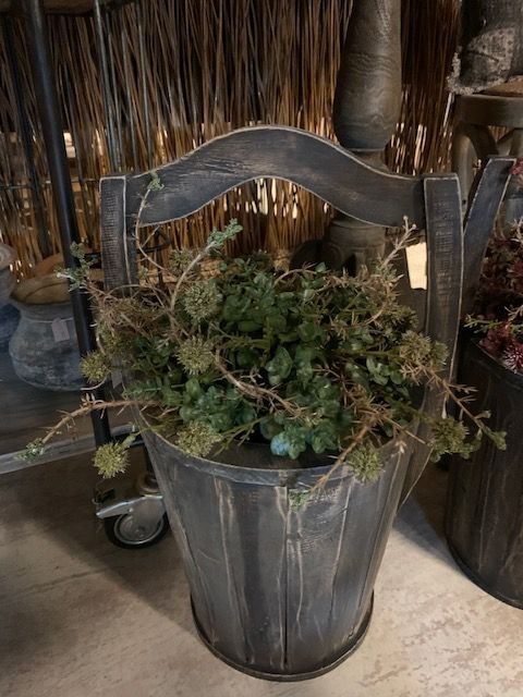 Houten Emmer Rond Bruin/Grijs - Afbeelding 3