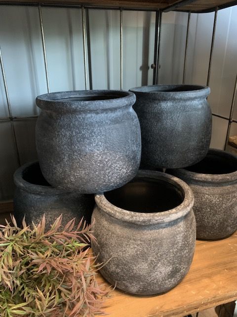 Stenen Pot Donkergrijs M