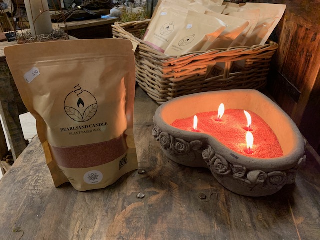 Geur Kaarsenzand incl. 4 lontjes. Amber