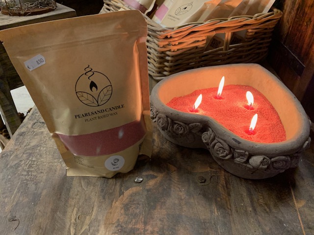 geur Kaarsenzand incl 4 lontjes Rose