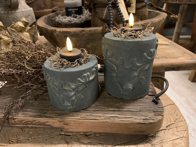 Brynxz Waxinehouder Steen 'Hert' Grey L - Afbeelding 2