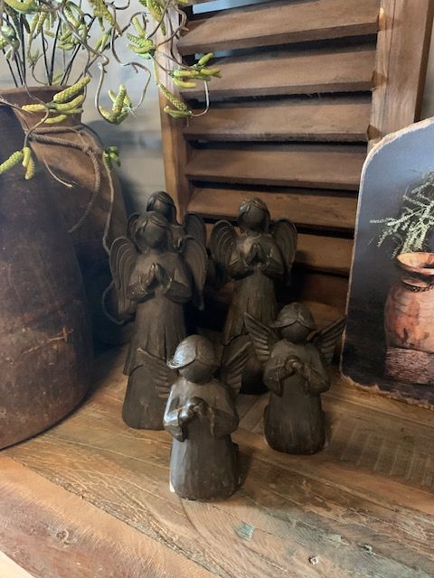 Polystone Engel Staand Groot Bruin - Afbeelding 2