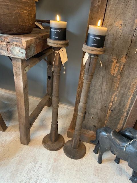 Houten Kandelaar Hoog