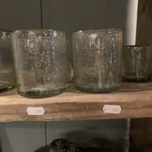 Windlicht 'Stone' Bubbelglas Ø8x10cm