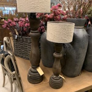 Alternative view of BalusterLamp Old Brown L Compleet Met Shabby Kap Rond