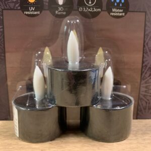 Solar Waxinelichtjes 3 Stuks Zwart